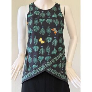 Rare Gianni Versace Collection Women's Sleeveless Tunic Butterfly Cotton Size 38